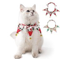 🐱 hippipet cat collar with small bells, set of 2 cat costumes, adorable outfit lovely holiday collar for cats & puppies, dog bandana logo