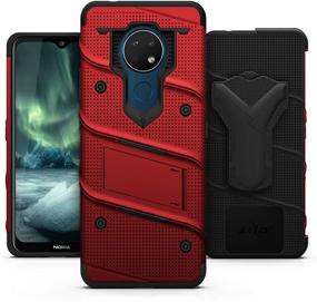 img 3 attached to ZIZO Bolt Series For Nokia C5 Endi Case With Screen Protector Kickstand Holster Lanyard - Red &Amp