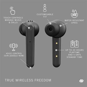 img 1 attached to 🎧 Беспроводные наушники Urbanista Paris с функцией True Wireless, 20 часов воспроизведения, беспроводным зарядным кейсом, Bluetooth 5.0, шумоподавлением, сенсорным управлением, встроенным микрофоном, совместимые с Android и iOS - черные