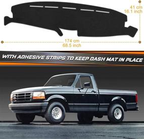 img 2 attached to 🚘 NDRUSH Ford F150 F250 F350 Dash Mat Cover - Carpet Compatible from 1992-1996, Black