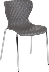 img 3 attached to Lowell Contemporary Gray Plastic Stack 🪑 Chair by Flash Furniture for Modern Design