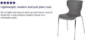 img 1 attached to Lowell Contemporary Gray Plastic Stack 🪑 Chair by Flash Furniture for Modern Design