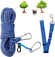 🐾 66 ft reflective dog tie out cable - heavy duty lead line for dogs up to 250lbs, qifbyfb overhead trolley system for yard, camping gear, outdoor, park logo