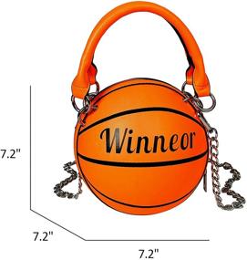 img 3 attached to WOG2008 Basketball Shaped Handbag Messenger Bag: Stylish PU Leather Mini Shoulder Tote for Women and Girls