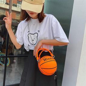 img 1 attached to WOG2008 Basketball Shaped Handbag Messenger Bag: Stylish PU Leather Mini Shoulder Tote for Women and Girls