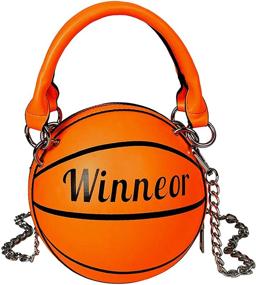 img 4 attached to WOG2008 Basketball Shaped Handbag Messenger Bag: Stylish PU Leather Mini Shoulder Tote for Women and Girls
