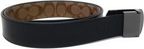 img 1 attached to 👔 Reversible Mens Plaque Buckle Coach Belt