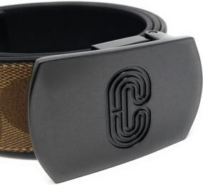 img 2 attached to 👔 Reversible Mens Plaque Buckle Coach Belt