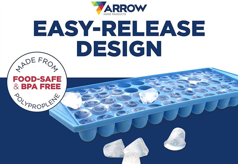 Arrow Small Ice Cube Trays for Freezer, Ice Coffee and Blenders, 3 Pack, 60  Mini Cubes Per Tray, 180 Total, Made in the USA, BPA Free Plastic, Ideal