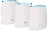 netgear orbi tri-band whole home mesh wifi system rbk23 - 2.2gbps speed, router & extender, covers up to 6,000 sq. ft. - 3 pack (1 router & 2 satellites) logo