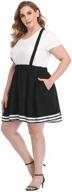 👗 hde women's elastic suspender pinafore overall skirt logo