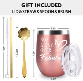 img 1 attached to 🌹 Rose Gold Wine Tumbler Gift Set for Women - Birthday, Mother's Day, BFF, Wife, Daughter - Stainless Steel 12 OZ Wine Tumbler with Lid and Coffee Spoon