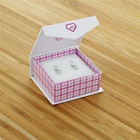 img 1 attached to 👧 12mm Petite CZ Birthstone Heart Hoop Earrings in 925 Sterling Silver - Simulated Birthstone Earrings for Young Girls - Beautiful Cubic Zirconia Earrings for Girls