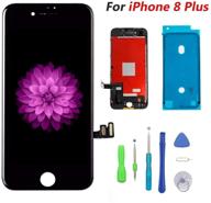 📱 high-quality iphone 8 plus screen replacement - black lcd display & touch screen digitizer frame assembly set with 3d touch & free repair tool - 5.5'' compatible logo