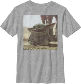 img 3 attached to Mandalorian Child Square Heather T Shirt Boys' Clothing and Tops, Tees & Shirts