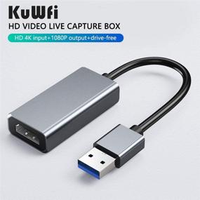 img 3 attached to 🎥 KuWFi HDMI to USB Converter Adapter: Record 1080P/4K Game Capture, Live Stream & Camera Recording on MacBook, PC, PS4