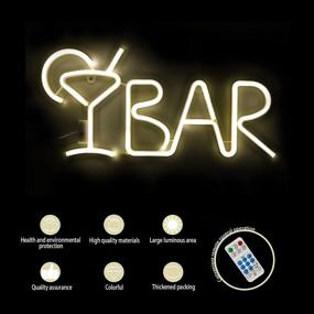 img 3 attached to 🍺 Beer Bar Neon Signs Light up - 8 LED Lighting Modes, Remote Control, USB/AA Battery-Powered - Wall Decor for Home Bar, Birthday Party, Wedding, Christmas - Warm White (21.9x10x0.79inch)