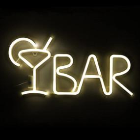 img 4 attached to 🍺 Beer Bar Neon Signs Light up - 8 LED Lighting Modes, Remote Control, USB/AA Battery-Powered - Wall Decor for Home Bar, Birthday Party, Wedding, Christmas - Warm White (21.9x10x0.79inch)