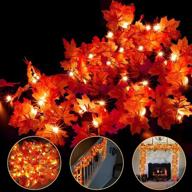 🍁 vibrant 4 pack maple leaf garland string lights for indoor outdoor - 40ft with 80 led battery operated fall decorations - perfect home fireplace harvest fall/halloween decor logo