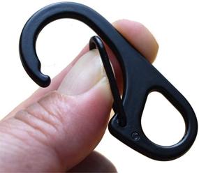 img 3 attached to 🔗 6-Piece Bytiyar Small Carabiner Clips: Durable Snap Hooks with Fixed Eyehole, Keychain Buckles - Black Silver