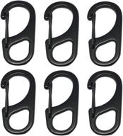 🔗 6-piece bytiyar small carabiner clips: durable snap hooks with fixed eyehole, keychain buckles - black silver логотип