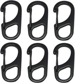 img 4 attached to 🔗 6-Piece Bytiyar Small Carabiner Clips: Durable Snap Hooks with Fixed Eyehole, Keychain Buckles - Black Silver