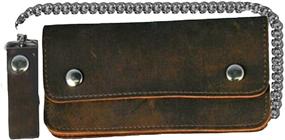 img 3 attached to Rugged Leather Biker Billfold Wallet: Distressed Vintage Style