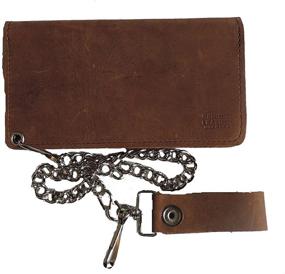 img 2 attached to Rugged Leather Biker Billfold Wallet: Distressed Vintage Style