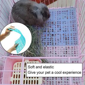 img 2 attached to Rabbit Feet Pad Plastic Bunny Cage Floor Mat - Leakproof Resting Hole Design for Small Animals - Hamster, Rat, Chinchilla, Guinea Pig, Cats, Dogs - Set of 4