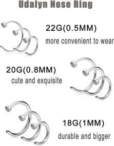 img 2 attached to 👃 Udalyn Stainless Steel Nose Ring Hoop Earrings: Stylish Body Jewelry for Women