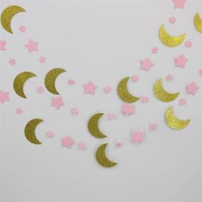 img 3 attached to 🌙 Pink Gold Moon and Stars Garland: Stunning Nursery Room Decoration - 20 Feet
