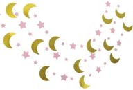 🌙 pink gold moon and stars garland: stunning nursery room decoration - 20 feet logo