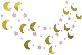 img 4 attached to 🌙 Pink Gold Moon and Stars Garland: Stunning Nursery Room Decoration - 20 Feet
