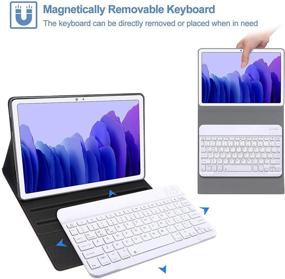 img 1 attached to 🔵 FARYODI Galaxy Tab A7 Keyboard Case – Detachable Wireless Keyboard, Slim Folio, 10.4 Inch, Blue