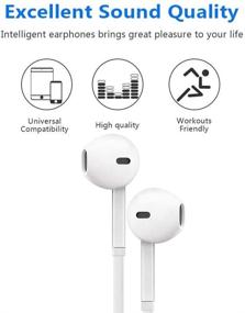 img 1 attached to 🎧 Premium 2PACK Wired Earphones with Microphone - iPhone, Samsung, Android, Laptop, Chromebook, iPad Compatible