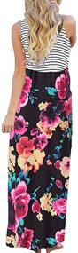 img 1 attached to Floral Print Bohemian Striped Maxi Dresses - Stylish Sleeveless Women's Casual Attire with Pockets