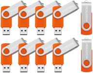 kootion 10 pack 2gb flash drive - usb 2gb memory stick thumb drive swivel pen drive with keychain design in orange logo