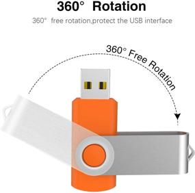 img 3 attached to KOOTION 10 Пакет 2GB Флеш-накопитель - USB 2GB Память Стик Флеш Привод с Дизайном Ключа Поворотный Ручка с Карабином в Оранжевом цвете