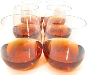 img 1 attached to Set of 24 Unbreakable Stemless Crystal Clear Plastic Wine Glasses - 12 Ounces