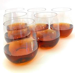 img 3 attached to Set of 24 Unbreakable Stemless Crystal Clear Plastic Wine Glasses - 12 Ounces