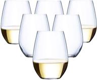 set of 24 unbreakable stemless crystal clear plastic wine glasses - 12 ounces logo