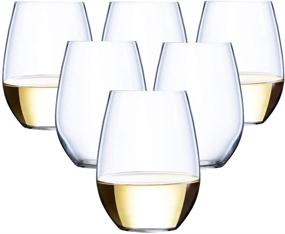 img 4 attached to Set of 24 Unbreakable Stemless Crystal Clear Plastic Wine Glasses - 12 Ounces