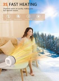 img 3 attached to 🔥 Jialexin Space Heater: Quick Heating 1000W PTC Ceramic Heater for Home, Dorm, and Office - Portable Electric Heater Fan in White
