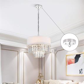 img 2 attached to 🔒 ZOOSSI 5-Inch Steel Light Canopy Kit: Vintage Chandelier Ceiling Plate with Hook – Complete Hardware Set for Pendant Lights or Chandeliers, Polished Nickel Finish