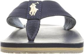 img 3 attached to Polo Ralph Lauren Kids Leo Newport Navy Sporty Flip Flops with Chambray Pattern - Stylish Comfort for Kids