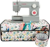 🌸 floral sewing machine pad organizer with pockets - water-resistant mat for sewing machine accessories - beige background logo