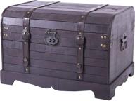 🧳 vintage-inspired black wooden steamer trunk: multifunctional coffee table логотип