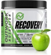 🍏 optimize muscle recovery with outwork nutrition recovery supplement: backed by science, green apple flavor, 240g logo