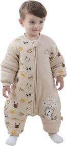 img 4 attached to 🐻 Mosebears Baby Winter Sleeping Bag with Legs | Baby Sleep Sack for Toddler 2.5 TOG | Bear Design | Size 90 (Baby Height 31-38 inches)