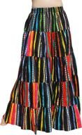 🌈 full funk wide full maxi skirt africa dashiki: vibrant patchwork design & comfy elastic waist logo